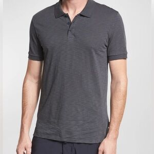 Vince Slub Charcoal Polo Shirt